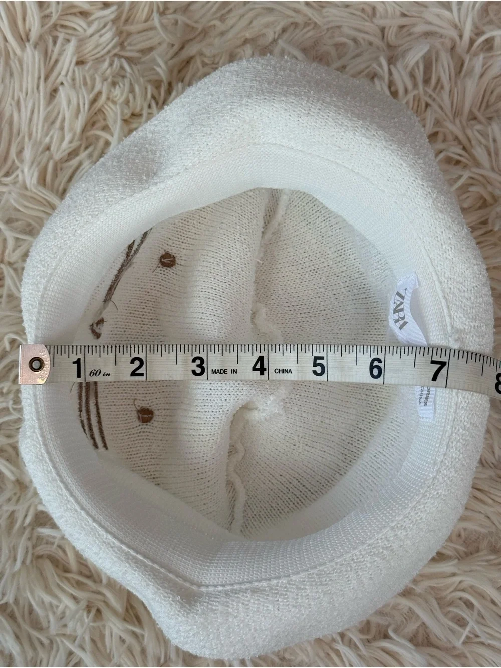 Zara Kids White Cat Fedora Hat Kitty Ears Face Embroidered Novelty Costume
